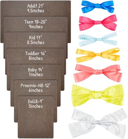 NBEADS 7 Pcs Bow Maker Templates, 7 Sizes Headwrap Boards Wood Bow Tie Boards for Woman Hair Bows Gift Bows DIY Crafts Display Decoration, Coconut Brown in Kuwait