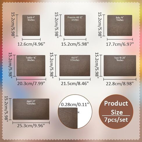 NBEADS 7 Pcs Bow Maker Templates, 7 Sizes Headwrap Boards Wood Bow Tie Boards for Woman Hair Bows Gift Bows DIY Crafts Display Decoration, Coconut Brown in Kuwait