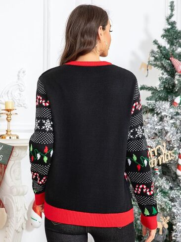 LANPULUX سترات عيد الميلاد القبيحة للنساء بلوفر عيد الميلاد سترة مضحكة جديدة سترة علوية محبوكة للحفلات in Kuwait