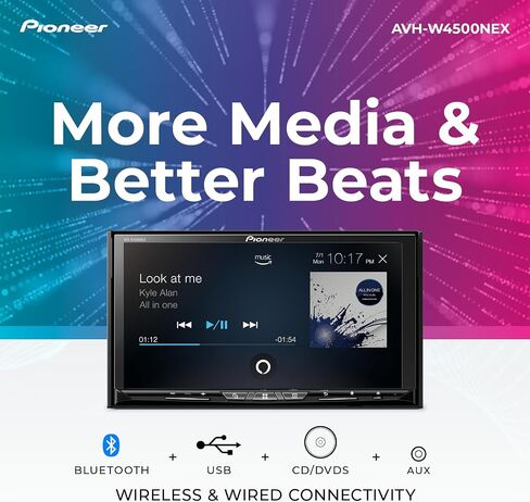 بايونير جهاز استقبال بلوتوث AVH-W4500NEX 2-DIN داخل لوحة القيادة دي في دي مع شاشة لمس 6.9 انش in Saudi Arabia
