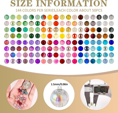 XSEINO About 1200PCS 6mm Glass Beads Bracelet Making Kit,24 Assorted Black and White Series Colorful Crystal Beads for Bracelet and Jewelry Making and DIY Crafts,Friendship Bracelets in Saudi Arabia