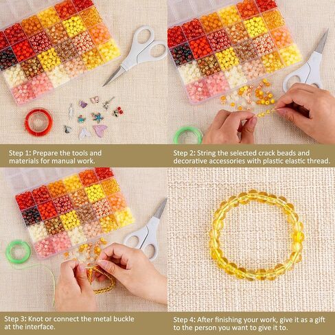 XSEINO About 1200PCS 6mm Glass Beads Bracelet Making Kit,24 Assorted Black and White Series Colorful Crystal Beads for Bracelet and Jewelry Making and DIY Crafts,Friendship Bracelets in Saudi Arabia