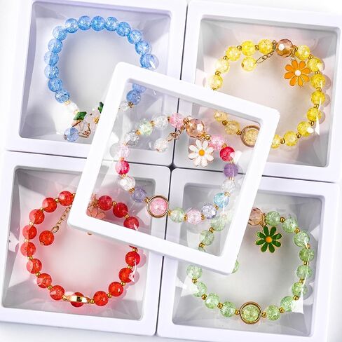 XSEINO About 1200PCS 6mm Glass Beads Bracelet Making Kit,24 Assorted Black and White Series Colorful Crystal Beads for Bracelet and Jewelry Making and DIY Crafts,Friendship Bracelets in Saudi Arabia