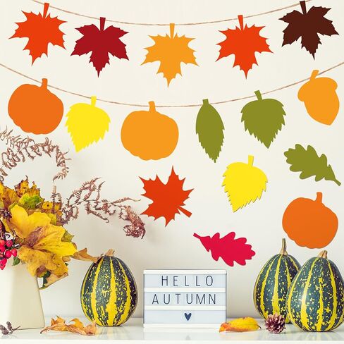 Seajan 200 Pcs Paper Leaves Fall Leaf Cutouts for Craft Bulk Thanksgiving Autumn Leaves Cutout Decor Fall Bulletin Board Decorations Pumpkin Cutouts with 400 Pcs Glue Point Dots for DIY Craft in Saudi Arabia