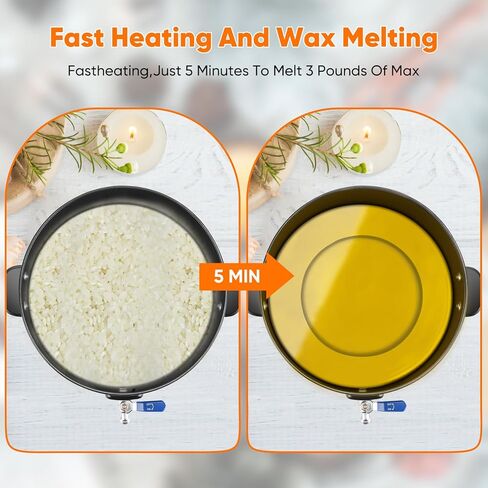 وعاء تذويب الشمع لصنع الشموع من Panghuhu88، مذيب شمع سعة 8 لتر مع فوهة صب سريعة وتحكم في درجة الحرارة، مذيب صابون كهربائي غير لاصق لمستلزمات صنع الصابون، مذيب شمع للشموع في المنزل التجاري in Kuwait