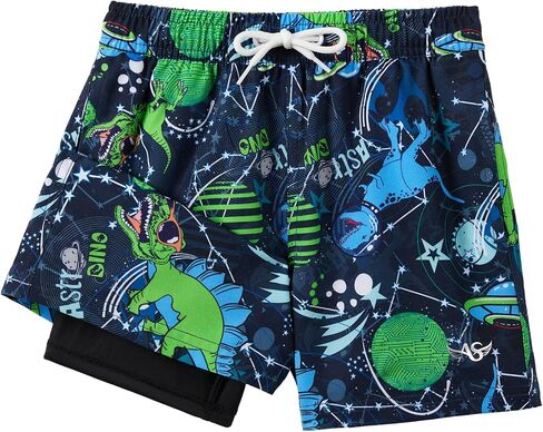 Angel season Boys Swim Trunks with Compression Liner Toddler Swim Shorts Stretch Bathing Suits for Boy Swimsuit Size 2-8 in Saudi Arabia