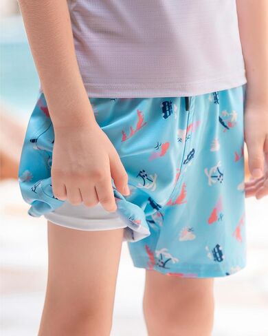 Angel season Boys Swim Trunks with Compression Liner Toddler Swim Shorts Stretch Bathing Suits for Boy Swimsuit Size 2-8 in Saudi Arabia