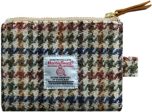 Harris Tweed Mini Coin Purse Handmade Lipstick Bag Vintage British Portable Credit Card ID Wallet with YKK Zipper for Women men (Pink Plaid) in Saudi Arabia