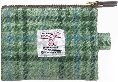 Harris Tweed Mini Coin Purse Handmade Lipstick Bag Vintage British Portable Credit Card ID Wallet with YKK Zipper for Women men (Pink Plaid) in Saudi Arabia