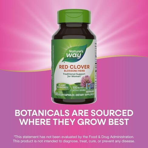Nature's Way Red Clover Blossom Herb, Traditional Women's Health Support*, 800 mg per serving, 100 Vegan Capsules in Saudi Arabia