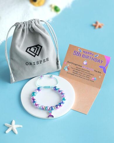 Mermaid Birthday Bracelets- 4th 5th 6th Birthday Gifts for Daughter Granddaughter Niece in Kuwait