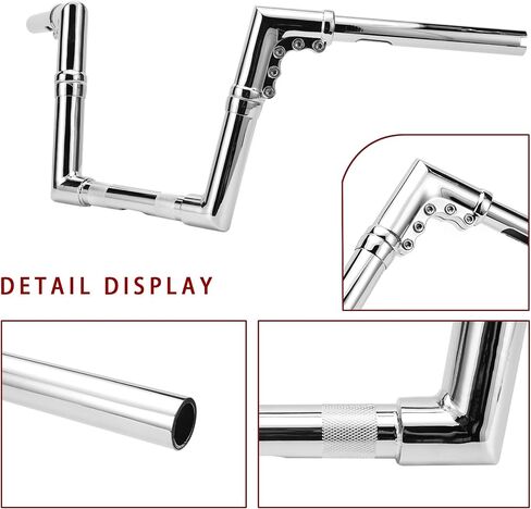 Chrome 1-1/4" Diameter Pullback Adjustable 8" Rise Ape Monkey Bar Fused Handlebar Compatible with 07-later Sportster & 06-'17 FXDB and 96-05 FXDWG models in Saudi Arabia