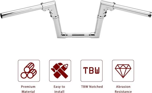 Chrome 1-1/4" Diameter Pullback Adjustable 8" Rise Ape Monkey Bar Fused Handlebar Compatible with 07-later Sportster & 06-'17 FXDB and 96-05 FXDWG models in Saudi Arabia