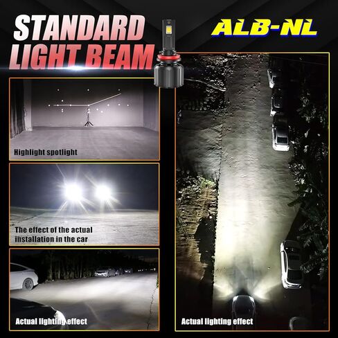 Alla Lighting ALB-NL 16000Lms H4 HB2 9003 مصابيح ضباب LED أو مصابيح تشغيل نهارية (DRL)، 6000K زينون أبيض in Kuwait