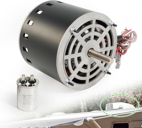 1468B3239 محرك مروحة مكثف 1/3 حصان، 115 فولت، 4.0 أمبير، 60 هرتز، 1650 دورة في الدقيقة متوافق مع مكيفات الهواء كولمان 9000 سلسلة ماخ AC استبدال 1468A3239 1468B323 1468A323 in Kuwait