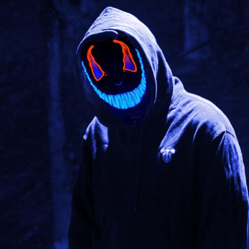 قناع الهالوين المخيف بإضاءة LED قناع التطهير لأزياء الهالوين التنكرية للمهرجانات in Kuwait