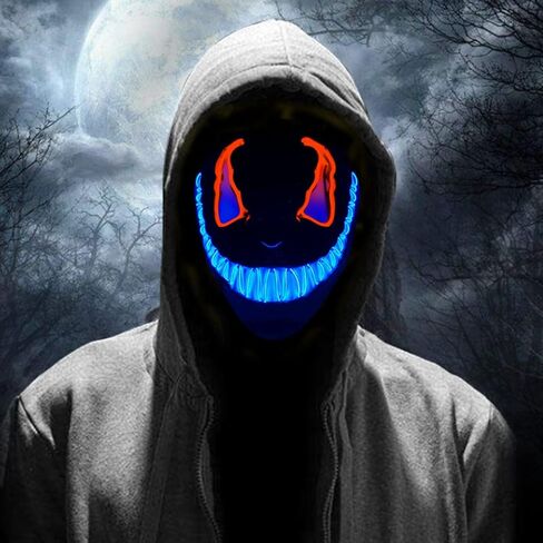 قناع الهالوين المخيف بإضاءة LED قناع التطهير لأزياء الهالوين التنكرية للمهرجانات in Kuwait