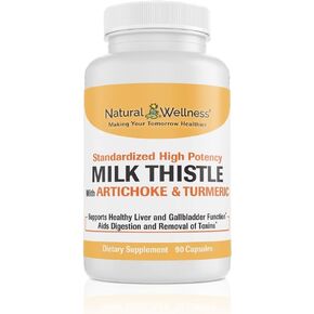 Natural Wellness Maximum Milk Thistle 240mg - 90 Caps Silybin Phytosome, Milk Thistle for Liver Detox