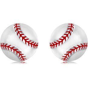 925 Sterling Silver Ball Earrings Glitter Volleyball/Soccer/Football/Basketball/Baseball Earrings Sports Jewelry for Women Gifts Player Lover Hypoallergenic