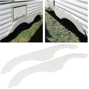 HECASA Trailer Fender Skirts Pair Tandem for RVs Campers and Trailers Left+Right - White |Strong Flexible Durable