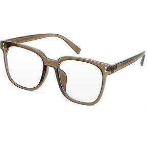 Square Blue Light Glasses Frame with Non-prescription Clear Lenses Eyewear for Women Men，Classic Thick Fake Eyeglasses