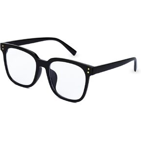 Square Blue Light Glasses Frame with Non-prescription Clear Lenses Eyewear for Women Men，Classic Thick Fake Eyeglasses