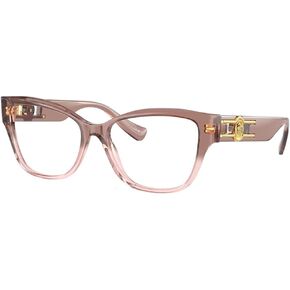 Versace ICONIC VE 3347 5435 Transparent Pink Plastic Cat-Eye Eyeglasses 52mm