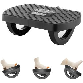 Under Desk Footrest, Foot Rest for Under Desk at Work, Ergonomic Foot Stool for Under Office Desk, Small Rocking Footrest with Massage Roller&Portable Handle, Leg Rest Pain Relief for Home