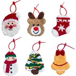 msamiagfn Punch Needle Kit, Christmas Punch Needle Kits Adults Beginner, 6 Coasters/Ornaments/Refrigerator Decorations DIY Crafts,Christmas Crafts for Adults,Hobbies for Women