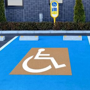 Handicap Parking Stencil Kit, Reusable Cardboard Parking Lot Stencils for Painting, Easy to Use Handicap Symbol