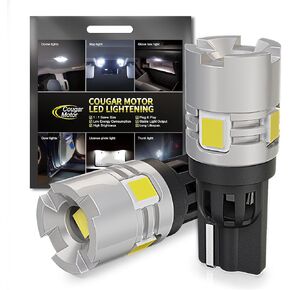 Cougar Motor 194 Led Bulb T10 Bulbs for Dome Map Door Courtesy Trunk License Plate Lights, 168 W5W 2825 Fog Lights, Pack of 2