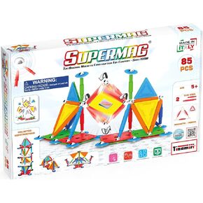SUPERMAG - Multicolor 85 | Educational Construction Fun | 85 Piece Set | Europe-Made | STEM | Toy Magnetic Building Sets | Magnet Toys |Supermag 0658