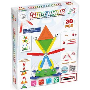 SUPERMAG - Multicolor 30 | Educational Construction Fun | 30 Piece Set | Europe-Made | STEM | Toy Magnetic Building Sets | Magnet Toys | Supermag 0650