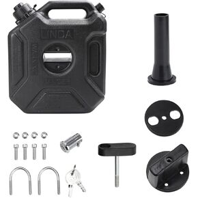 خزان غاز سعة 5 لتر سعة 1.32 جالون يأتي مع فوهة وقوس قابل للقفل لسيارة UTV ATV للدراجات النارية، لون أسود in Kuwait