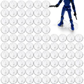 100 Pcs Action Figure Stand Clear Display Feet Stands with Peg Stand Base Action Figure Accessories Assembly Figure Stand Fit for Most 6 Inch Figures (Round)