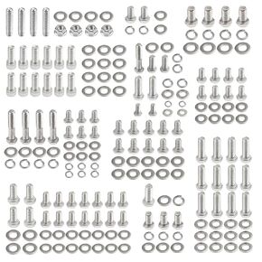 211pcs Engine Hex Bolts Fasteners Kit Compatible with Chevy SBC 265 283 302 305 307 327 350 400 for Intake Manifold Fuel Pump Water Pump Carburetor Oil pan Coil Bracket Crank Pulley Fan Pulley