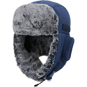 Men Winter Bomber Wool Ear Flap Russian Hat Women Warm Fleece Waterproof Trapper Ushanka Cap Outdoor Ski Hunting Teen