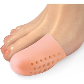 Beige Big Toe caps 10 Pack Breathable Gel Toe Cover Protector Sleeve Great to Cushion Toe and Provide Pain Relief from Corns, Blisters Toenails for Woman and Man
