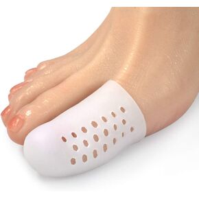 Beige Big Toe caps 10 Pack Breathable Gel Toe Cover Protector Sleeve Great to Cushion Toe and Provide Pain Relief from Corns, Blisters Toenails for Woman and Man