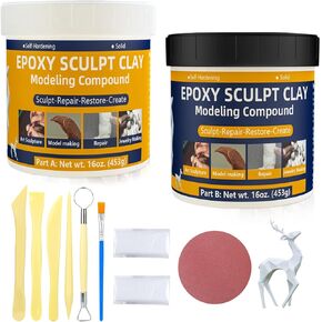Epoxy Sculpt Clay, 2 Pound White Epoxy Sculpt Pool Putty for Leaks Underwater Self-Hardening Modeling Compound AB High Adhesive Epoxy Putty Magic Sculpt Clay for Sculpting Modeling Repairing Filling in Saudi Arabia