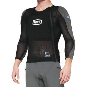 100% TARKA Long Sleeve - Sportswear Bike Undershirt with Smartshock Back - Bike Riding Undershirt - Armor Shirt for Motorcycle, Dirt Bike, Mountain Bike & Motocross - Black, Medium