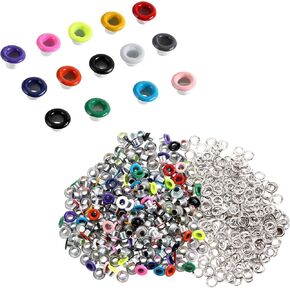 210 Set 3mm Metal Eyelets for Paper Crafts 1/8inch, Colored Eyelets Grommets with Washers, Round Eyelet Grommets for Paper Crafting, Scrapbooking Card Making, Fabric Leather Craft, Shoes Clothes