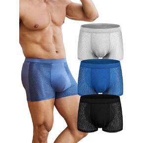 DingLu Mens Trunk Underwear Soft Viscose Classics Briefs 3 Pack No Open Fly Mens Panties 3" Inseam