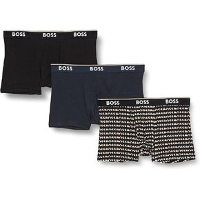BOSS Men's 3-Pack Multi Design Bold Logo Trunks