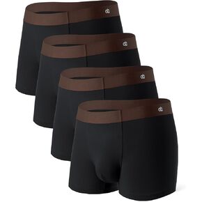 DAVID ARCHY Mens Trunks Underwear 4 Pack Rayon Made from Bamboo Breathable Seamless Underwear for Men