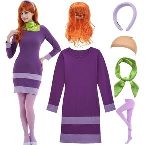 UIMLK Women's Purple Mini Dress Halloween Costumes Outfits