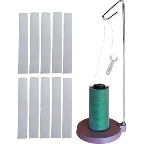 Pnltae Sewing Supplies Spool Holder W/Wrench Plus Bonus Thread Net Spool Saver, Single Thread Stand for Sewing Machine Embroidery Quilting Machines with Full Metal Base(Pink)