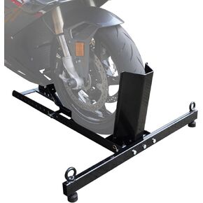 Motorcycle Wheel Chock, Motorcycle Stand Up to 1800LBs, Wide Range 3 Inch to 5 Inch Support Adjustable Front Tire Stand Chocks for Trailer and Truck, Suitable for Most Motorcycle