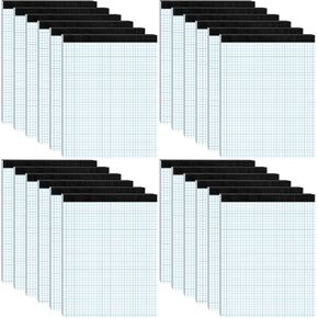 Zhehao 24 Pack Graph Paper Pad 8.5 x 11, grid Paper Notebook 4x4 (4 Squares Per Inch) Blue Quad Ruled Graphing Paper Drafting Paper Grid Pad Notebook Notepad, White, Easy Tear, 50 Sheets for Drawing