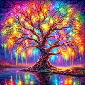 BOHADIY 5D Diamond Painting Kits for Adult Colourful Tree of Life Diamond Art Kits for Adult Beginners Tree Diamond Painting Full Round Drill Crafts Kit for Home Wall Decor Gift 12x12in
